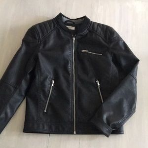 Black faux leather H&M jacket